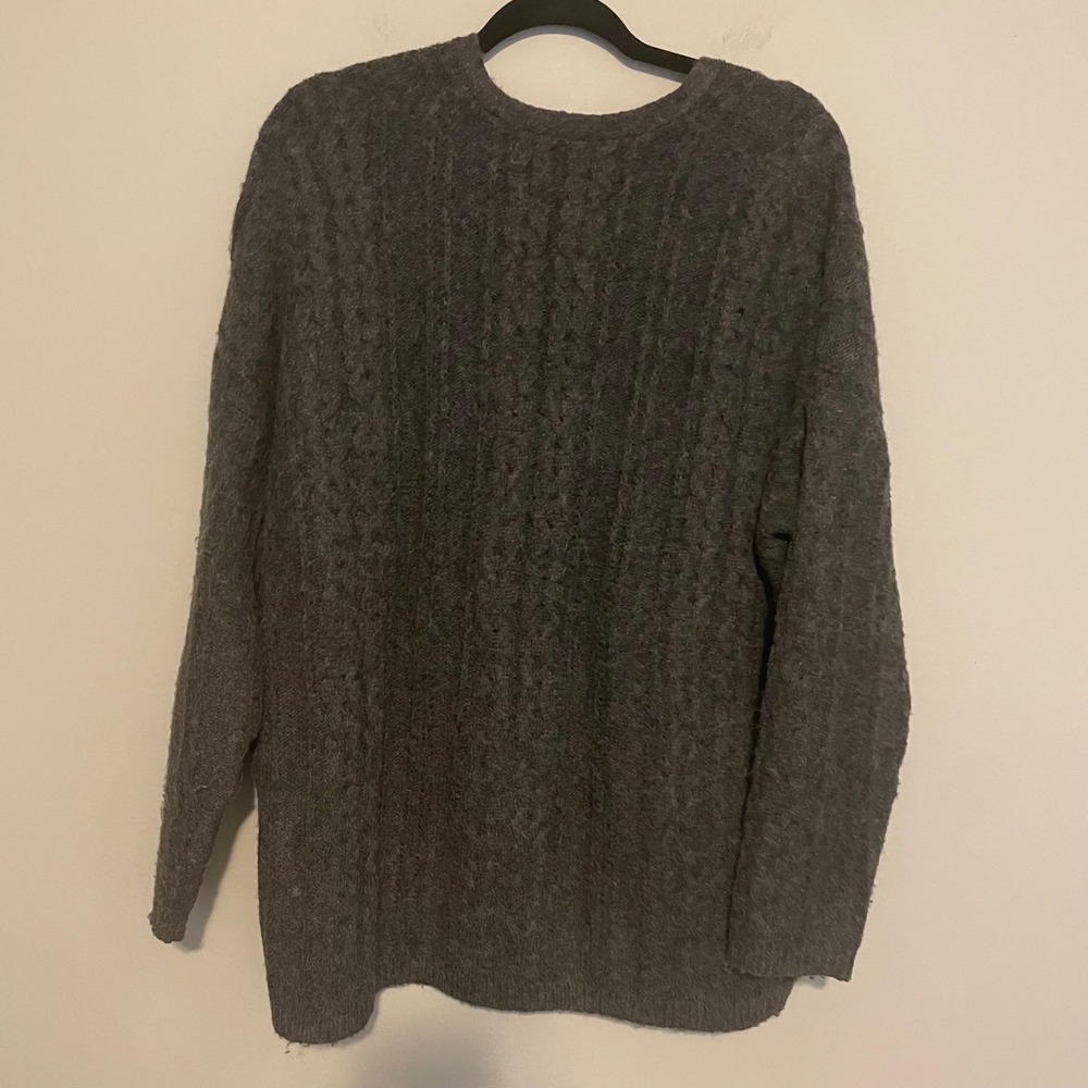 NWOT Natural Life Grandpa Cardigan sweater cable knit oversized gray M casual - Picture 6 of 6